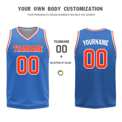 Custom Orange Blue Classic Style Reversible Basketball Uniform Personalized Ordinary BBJR-D017040