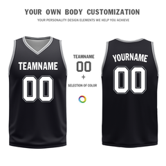 Custom White Black Classic Style Reversible Basketball Uniform Personalized COOLMAX BBJR-D017051