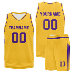 Custom Yellow Classic Style Sports Uniform Basketball Jersey BBJ01-D020105-15