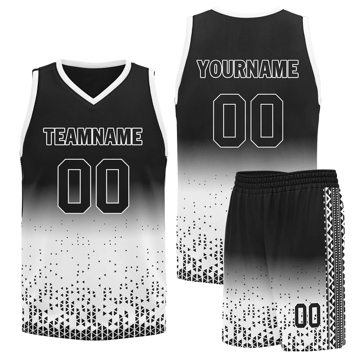 Custom Black White Fade Fashion Sports Uniform Basketball Jersey BBJ01-D020102-2 - Coolcustomize