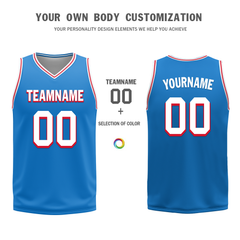 Custom Red Blue Classic Style Reversible Basketball Uniform Personalized Ordinary BBJR-D017022