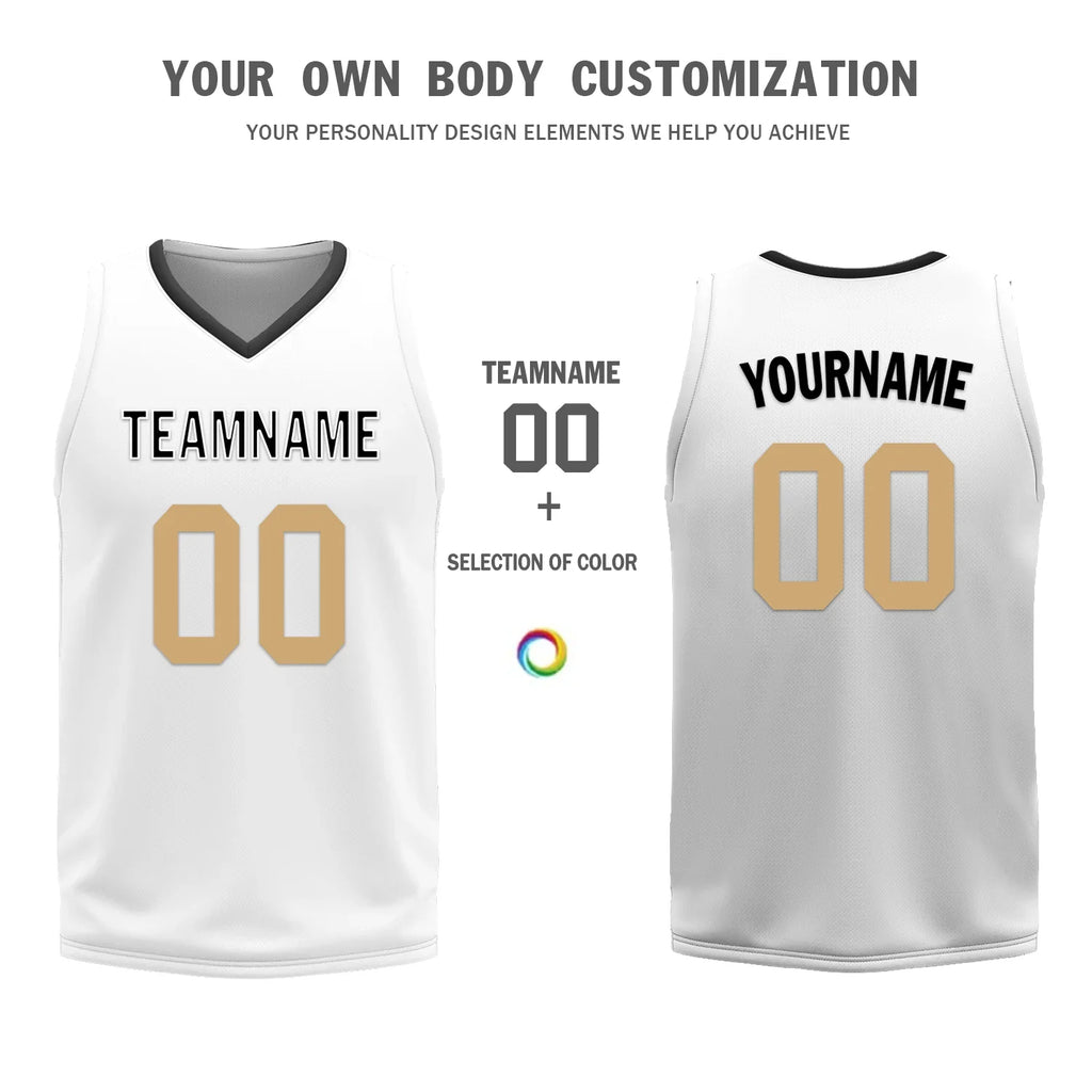 Custom Black White Classic Style Reversible Basketball Uniform Personalized Ordinary BBJR-D017044 - Coolcustomize