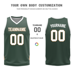 Custom White Green Classic Style Reversible Basketball Uniform Personalized COOLMAX BBJR-D017002