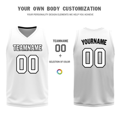 Custom Black White Classic Style Reversible Basketball Uniform Personalized Ordinary BBJR-D017007