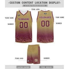 Custom Yellow Red Fade Fashion Sports Uniform Basketball Jersey BBJ01-D020102-5