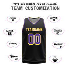 Custom Purple Black Classic Style Reversible Basketball Uniform Personalized Ordinary BBJR-D017033