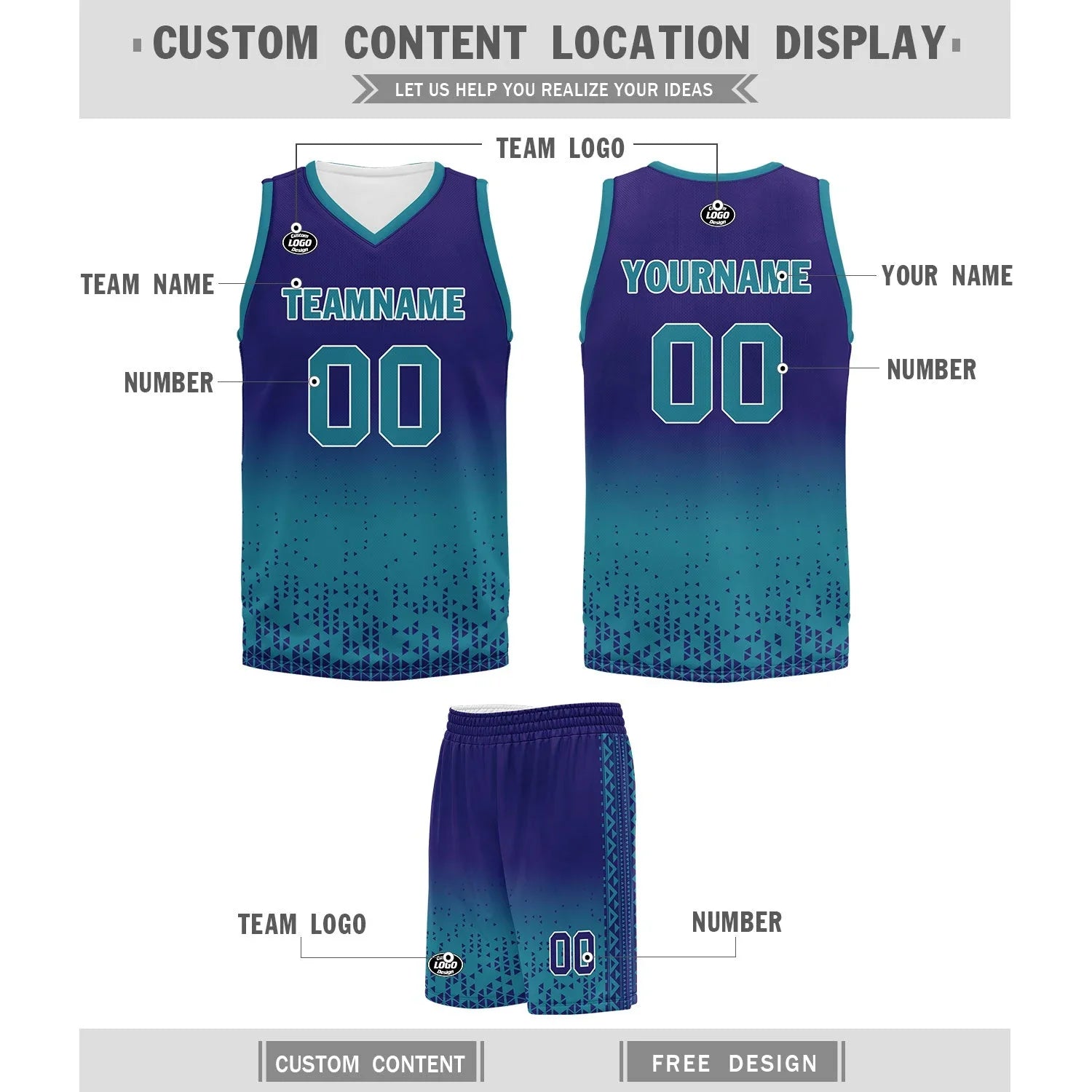 Custom Blue Fade Fashion Sports Uniform Basketball Jersey BBJ01-D020102-9 - Coolcustomize
