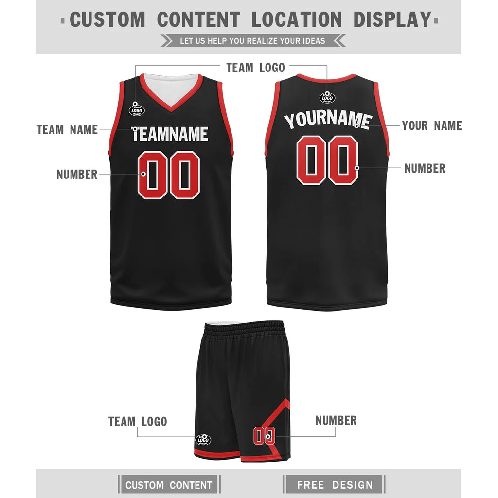 Custom Black Red Classic Style Sports Uniform Basketball Jersey BBJ01-bd0a700f - Coolcustomize