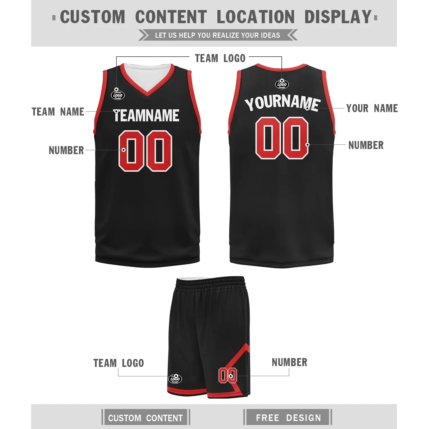 Custom Black Red Classic Style Sports Uniform Basketball Jersey BBJ01-bd0a700f - Coolcustomize