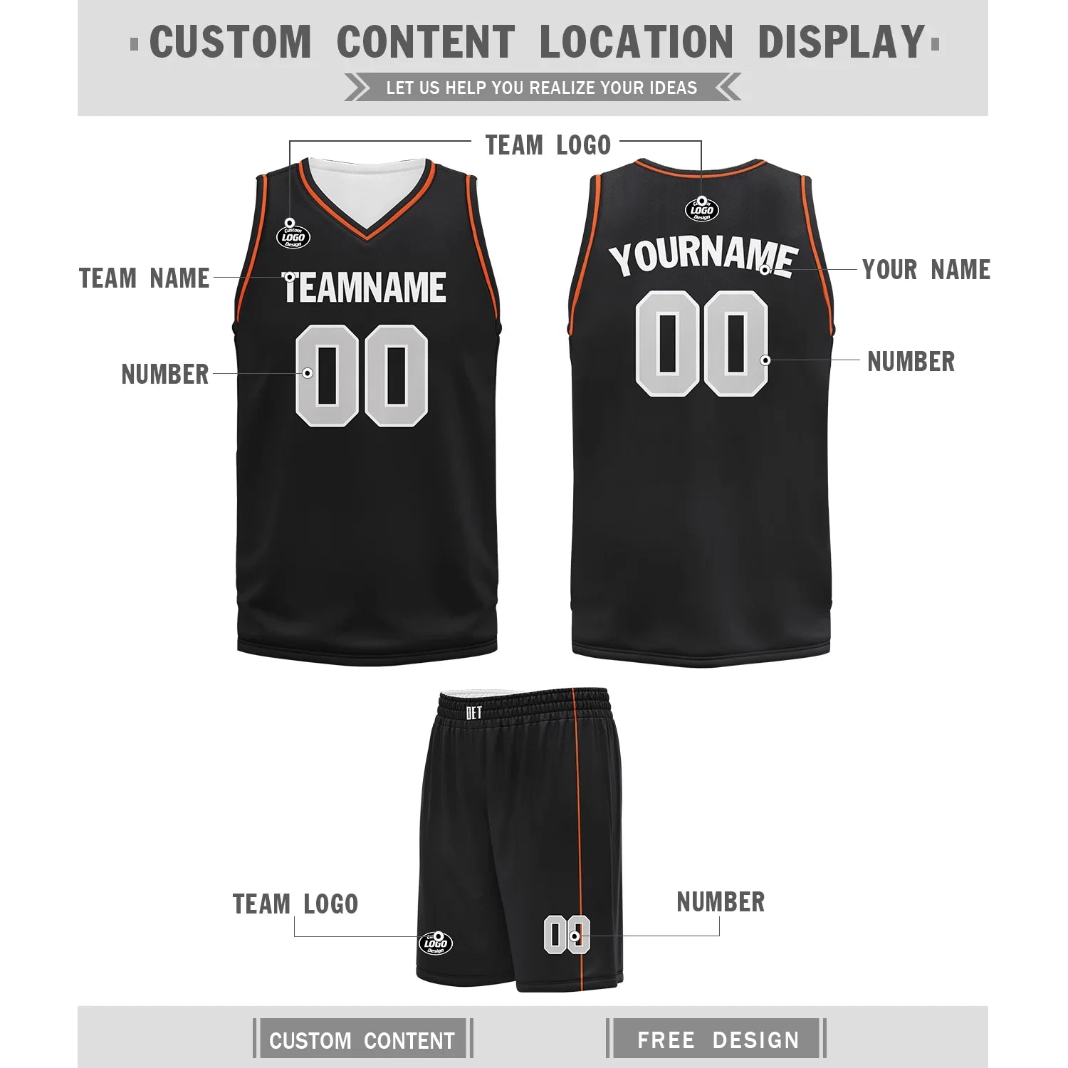 Custom Black Orange Classic Style Sports Uniform Basketball Jersey BBJ01-bd0a70a9 - Coolcustomize