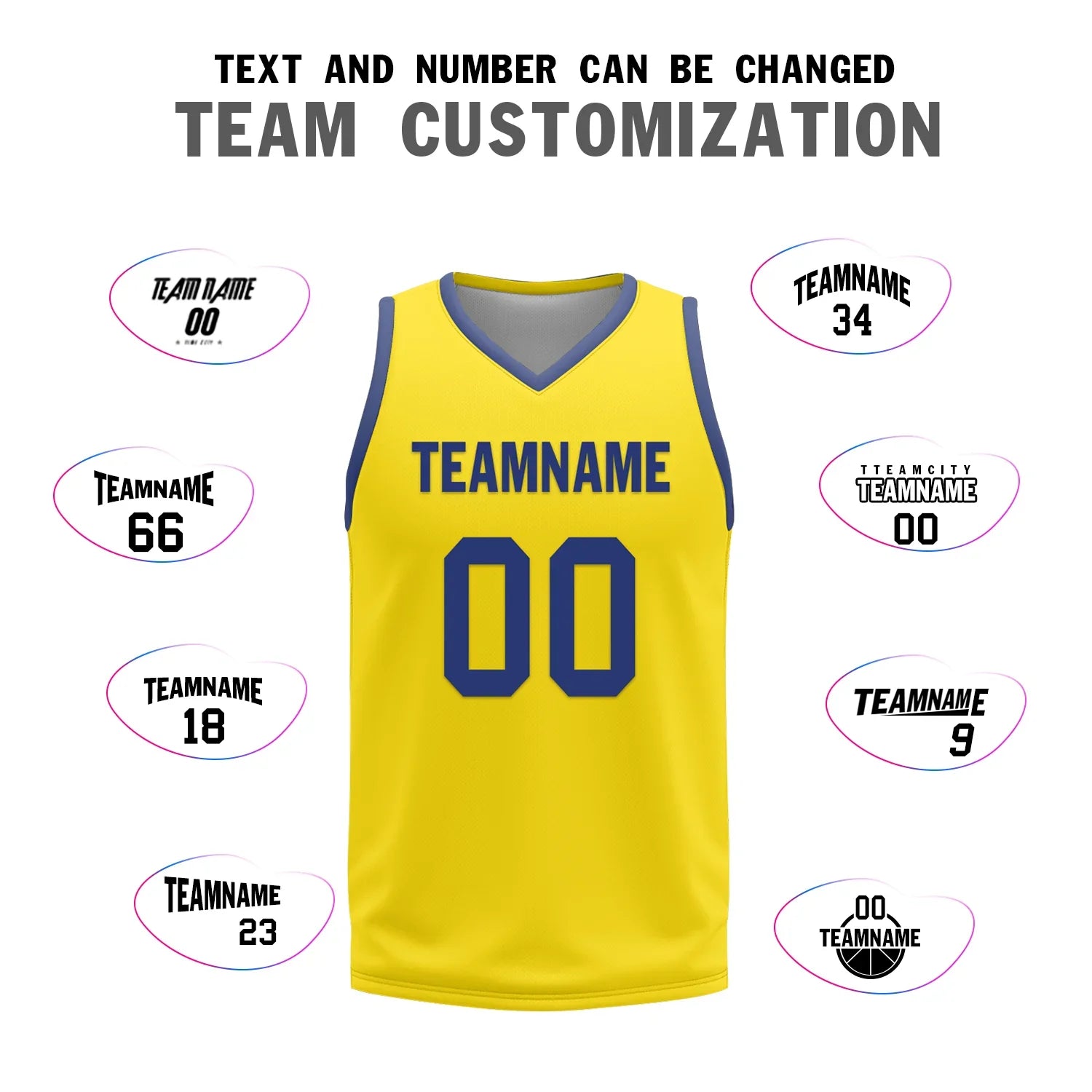 Custom Blue Yellow Classic Style Reversible Basketball Uniform Personalized Ordinary BBJR-D017003 - Coolcustomize
