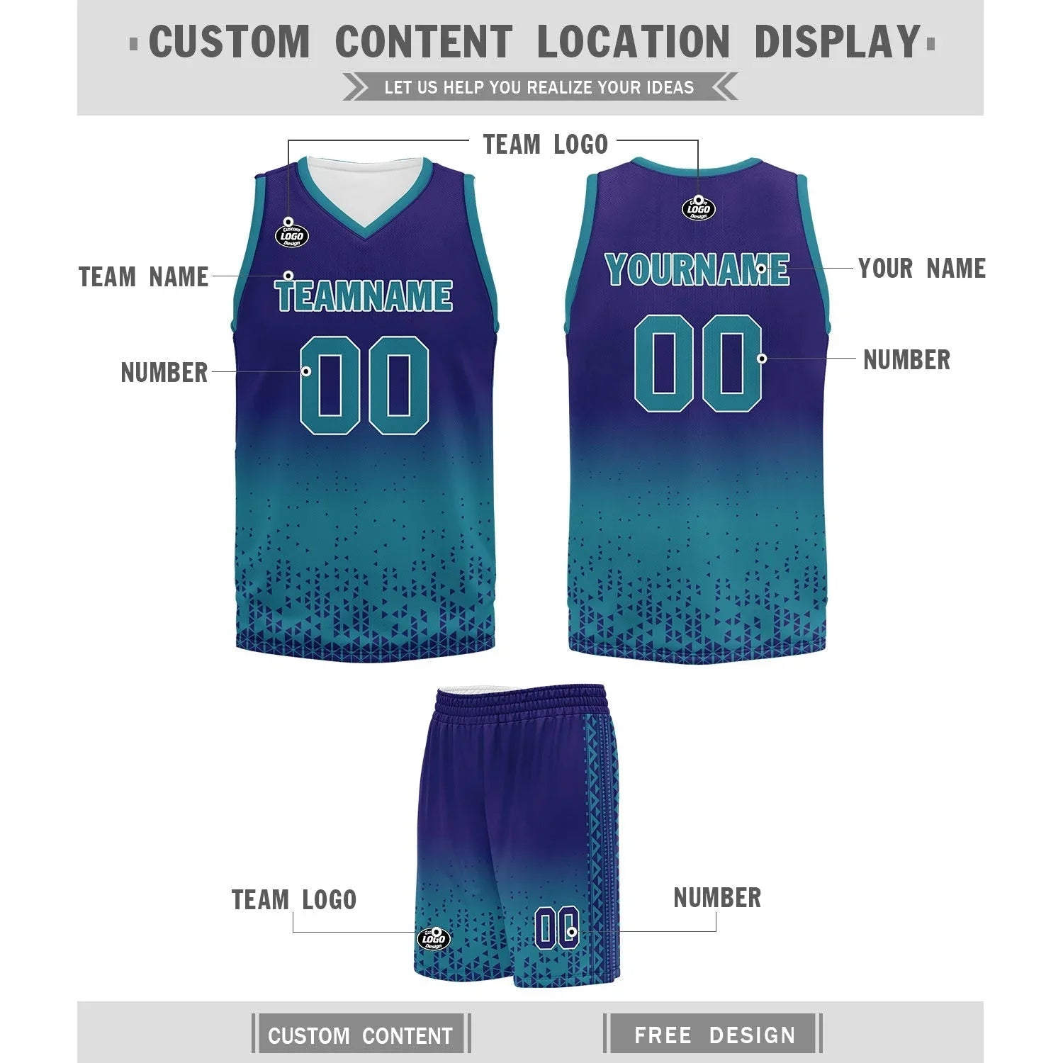 Custom Blue Fade Fashion Sports Uniform Basketball Jersey BBJ01-D020102-9 - Coolcustomize