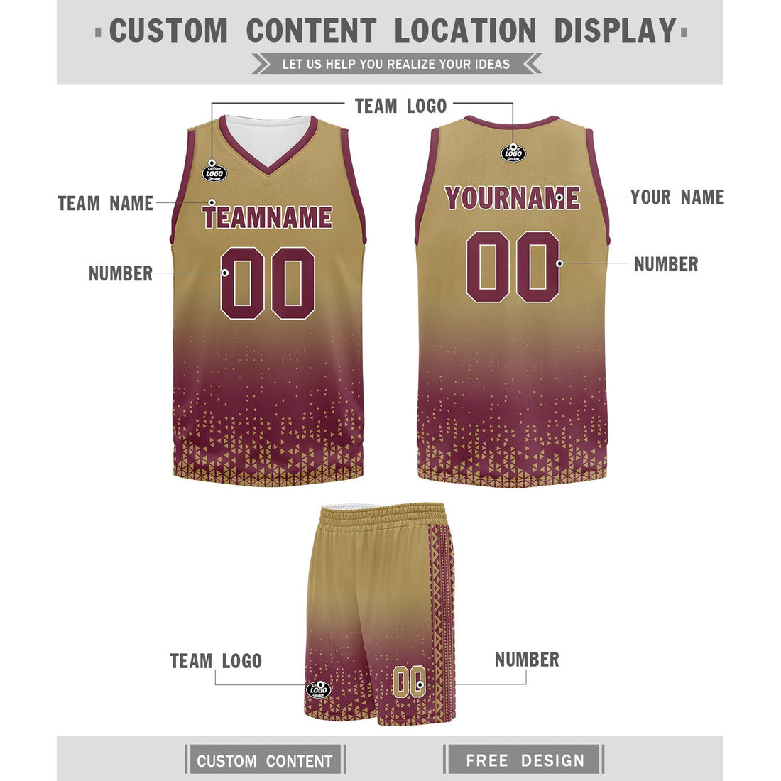 Custom Yellow Red Fade Fashion Sports Uniform Basketball Jersey BBJ01-D020102-5