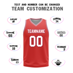 Custom White Red Classic Style Reversible Basketball Uniform Personalized Ordinary BBJR-D017041