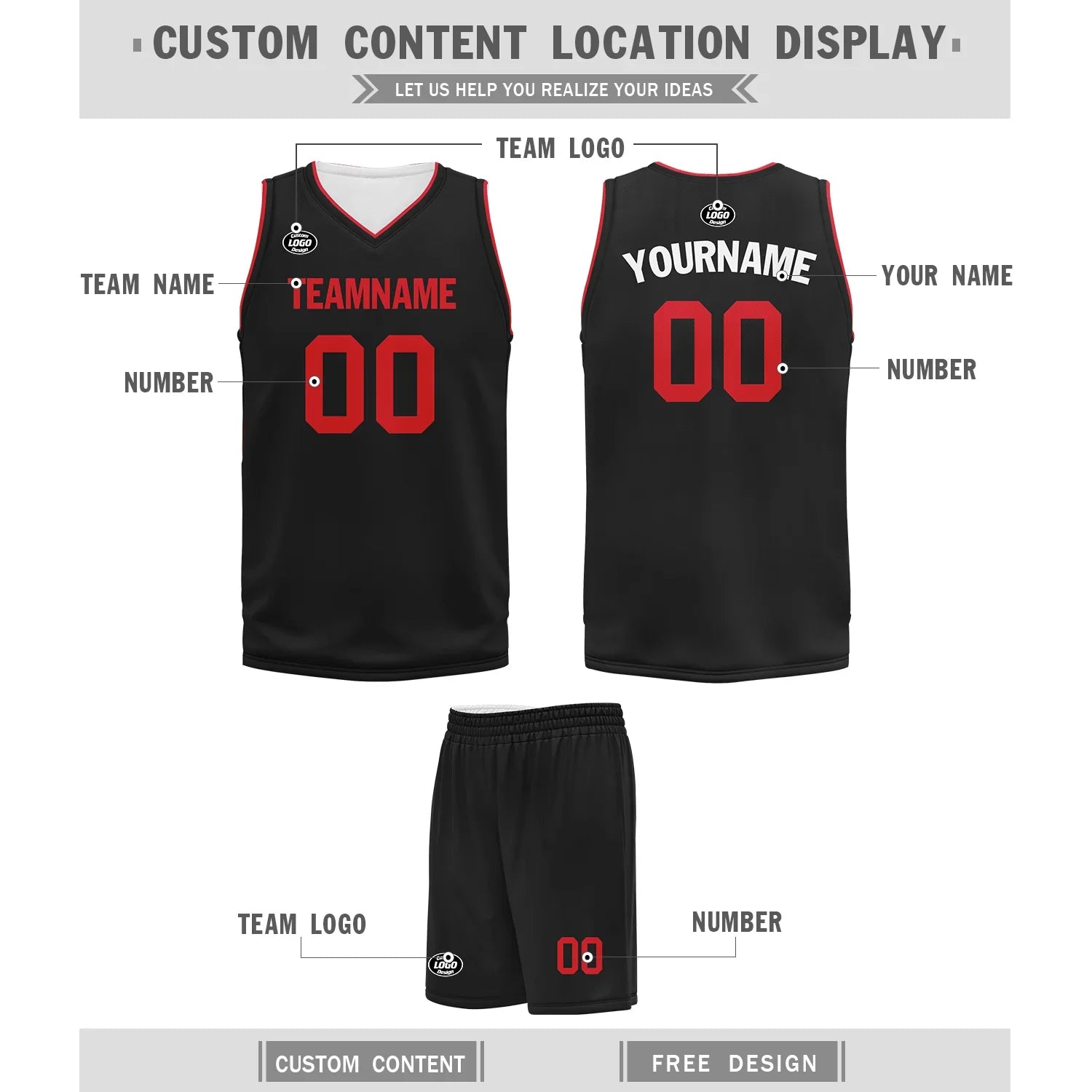 Custom Black Red Classic Style Sports Uniform Basketball Jersey BBJ01-bd0a70a8 - Coolcustomize