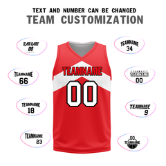 Custom White Red Classic Style Reversible Basketball Uniform Personalized COOLMAX BBJR-D017026