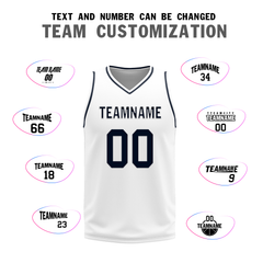 Custom Blue White Classic Style Reversible Basketball Uniform Personalized COOLMAX BBJR-D017056