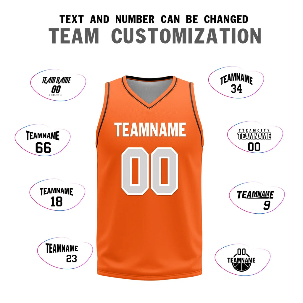 Custom Black Orange Classic Style Reversible Basketball Uniform Personalized Ordinary BBJR-D017019 - Coolcustomize
