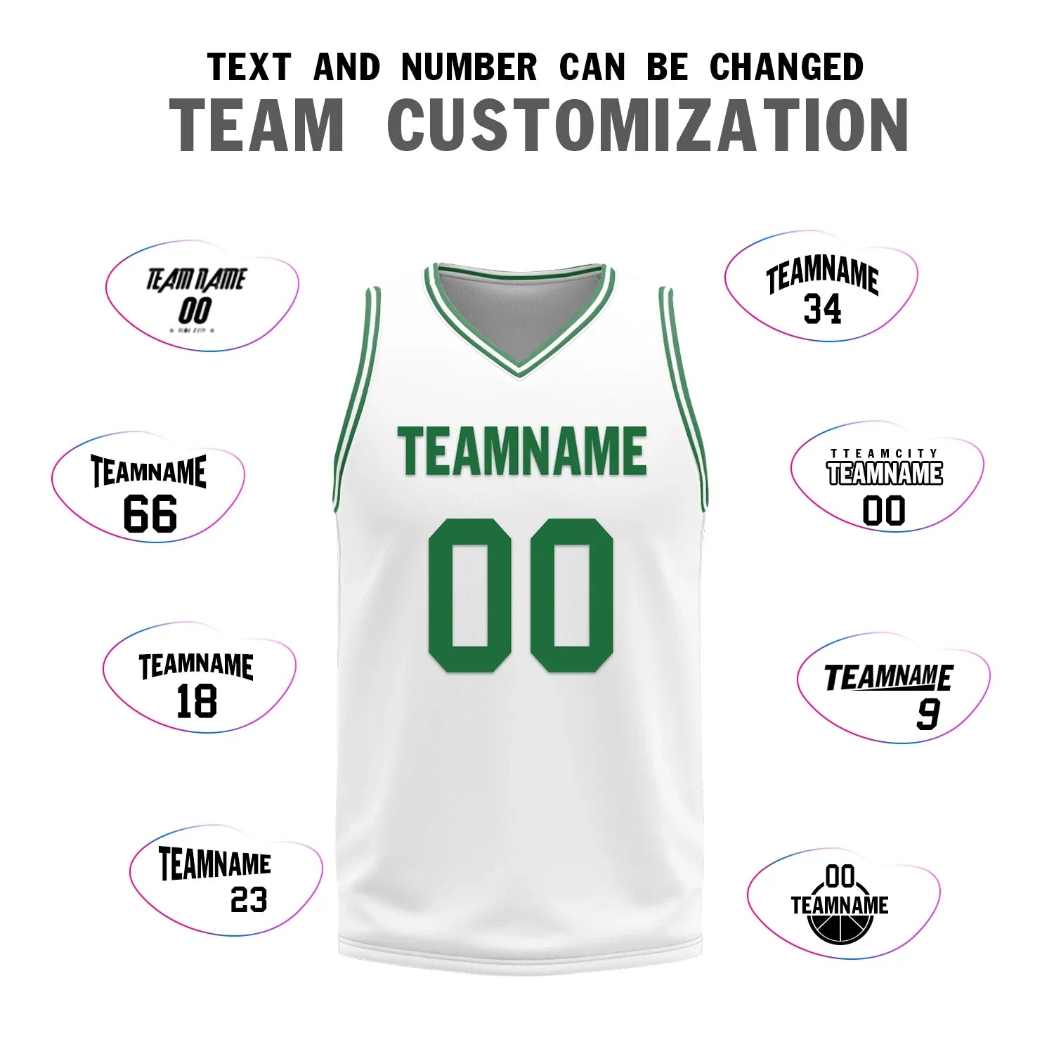 Custom Green White Classic Style Reversible Basketball Uniform Personalized COOLMAX BBJR-D017001 - Coolcustomize