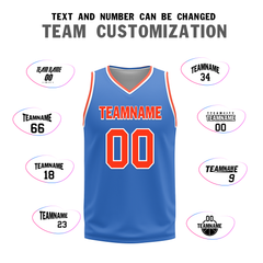 Custom Orange Blue Classic Style Reversible Basketball Uniform Personalized Ordinary BBJR-D017040