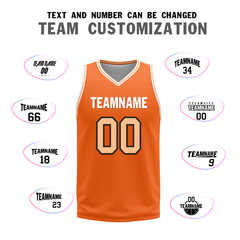 Custom White Orange Classic Style Reversible Basketball Uniform Personalized Ordinary BBJR-D017052