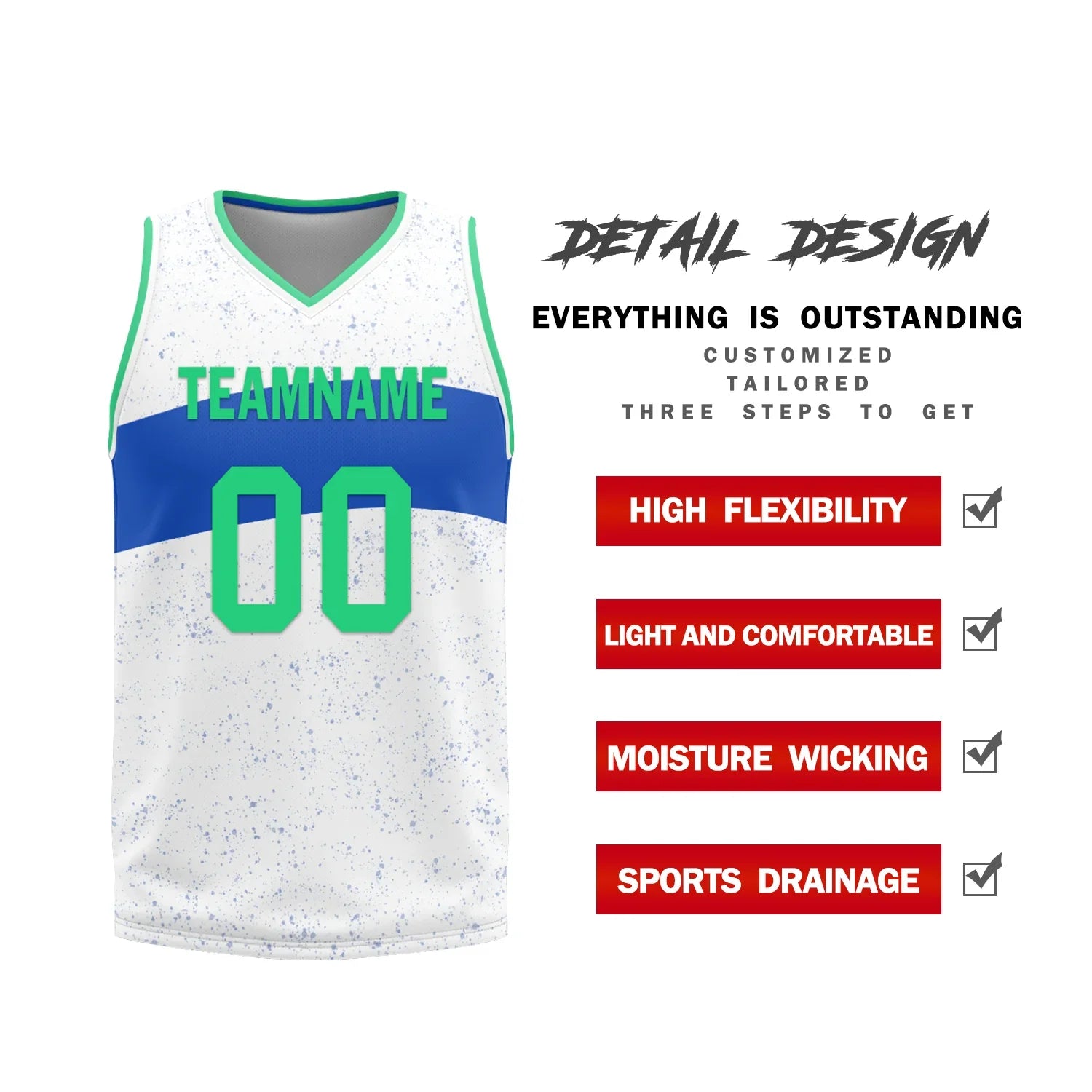 Custom Blue White Classic Style Reversible Basketball Uniform Personalized Ordinary BBJR-D017009 - Coolcustomize