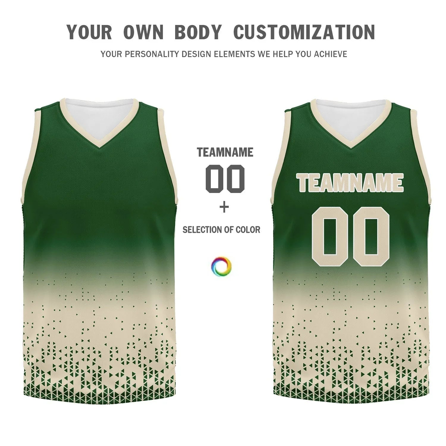 Custom Green Yellow Fade Fashion Sports Uniform Basketball Jersey BBJ01-D020102-7 - Coolcustomize