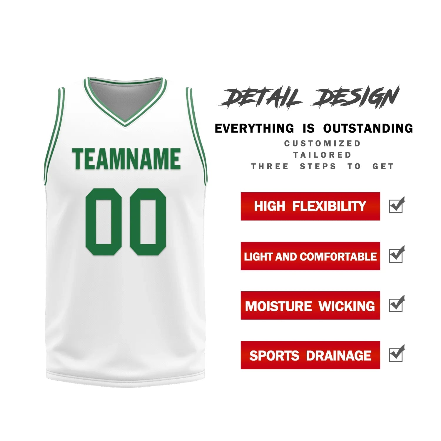 Custom Green White Classic Style Reversible Basketball Uniform Personalized Ordinary BBJR-D017001 - Coolcustomize