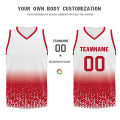 Custom White Red Fade Fashion Sports Uniform Basketball Jersey BBJ01-D020102-8