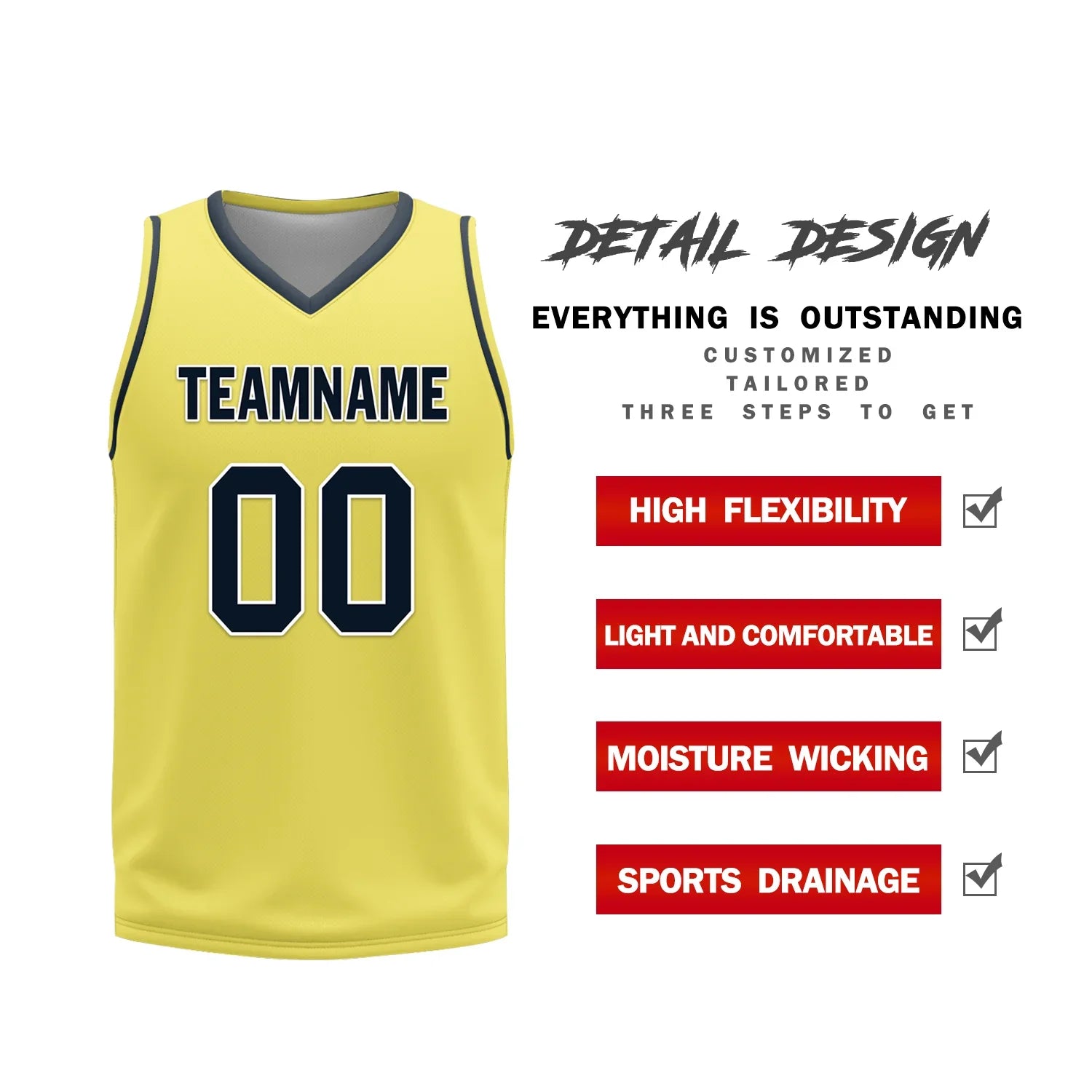Custom Blue Yellow Classic Style Reversible Basketball Uniform Personalized COOLMAX BBJR-D017059 - Coolcustomize