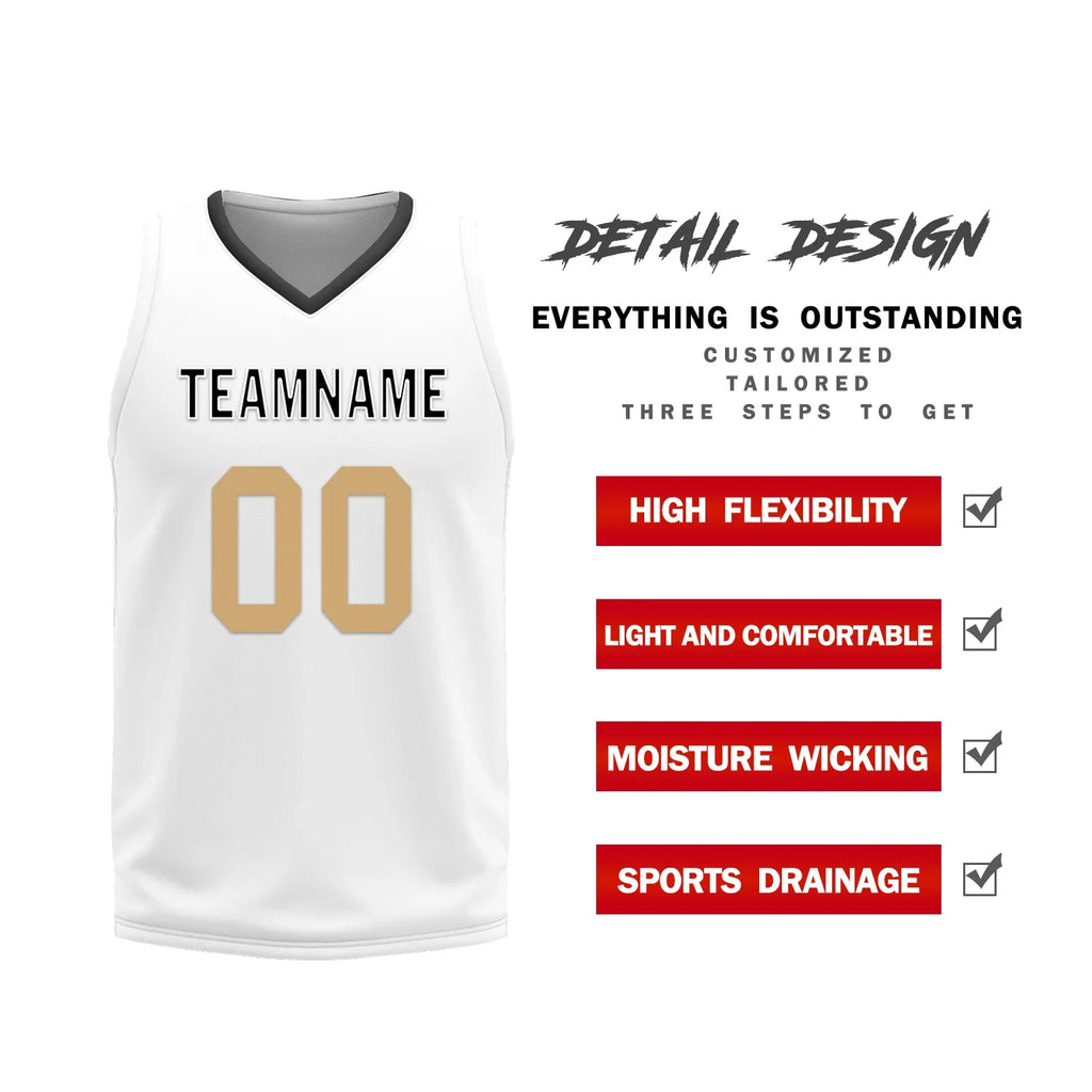 Custom Black White Classic Style Reversible Basketball Uniform Personalized Ordinary BBJR-D017044 - Coolcustomize