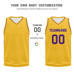 Custom Yellow Classic Style Sports Uniform Basketball Jersey BBJ01-D020105-15