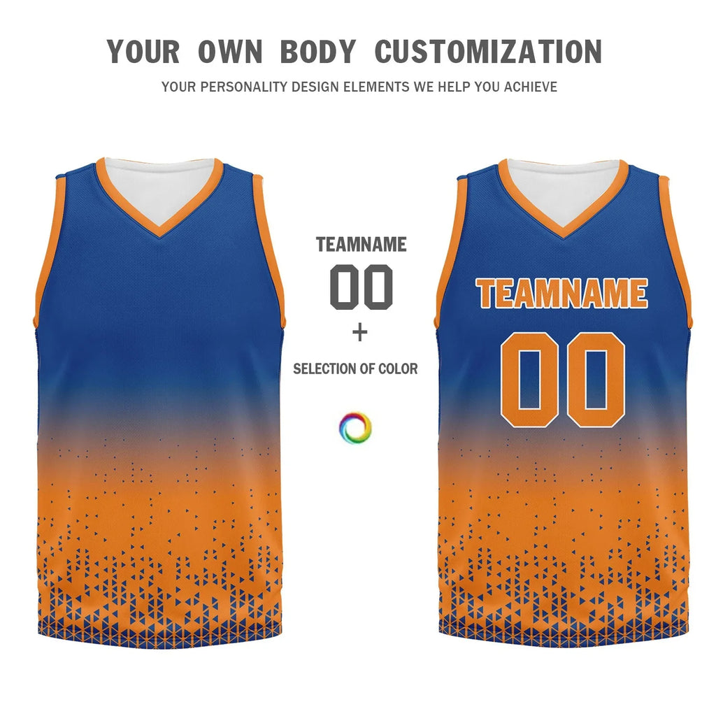 Custom Blue Orange Fade Fashion Sports Uniform Basketball Jersey BBJ01-D020102-3 - Coolcustomize