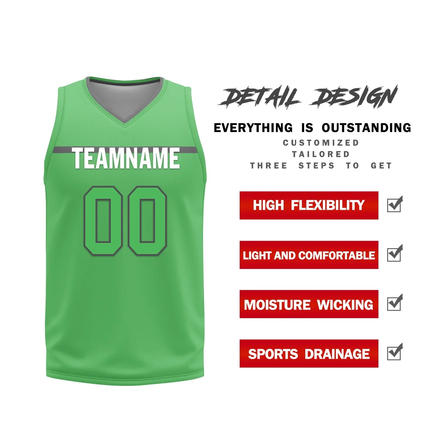 Custom Gray Green Classic Style Reversible Basketball Uniform Personalized COOLMAX BBJR-D017046 - Coolcustomize
