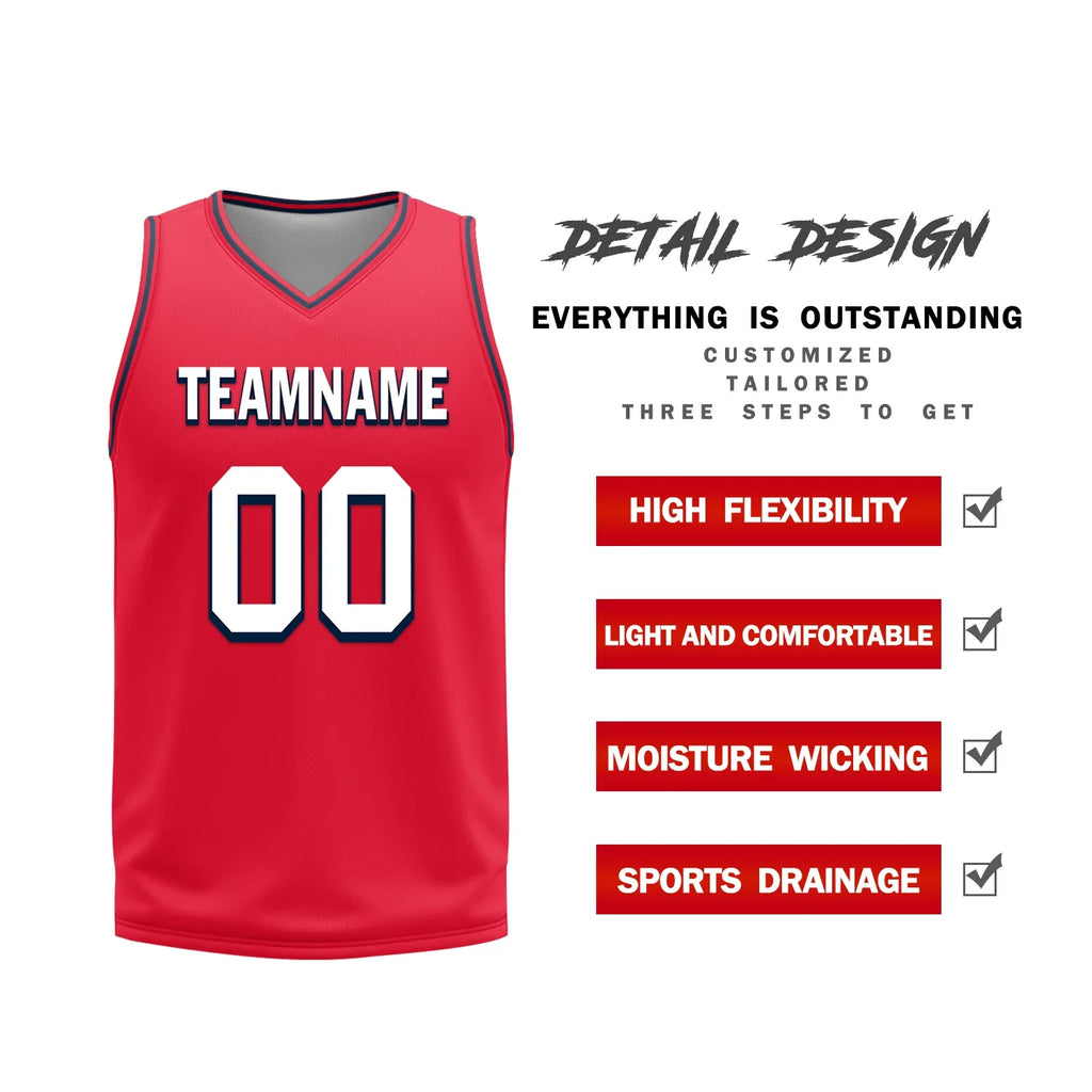Custom Blue Red Classic Style Reversible Basketball Uniform Personalized Ordinary BBJR-D017021 - Coolcustomize
