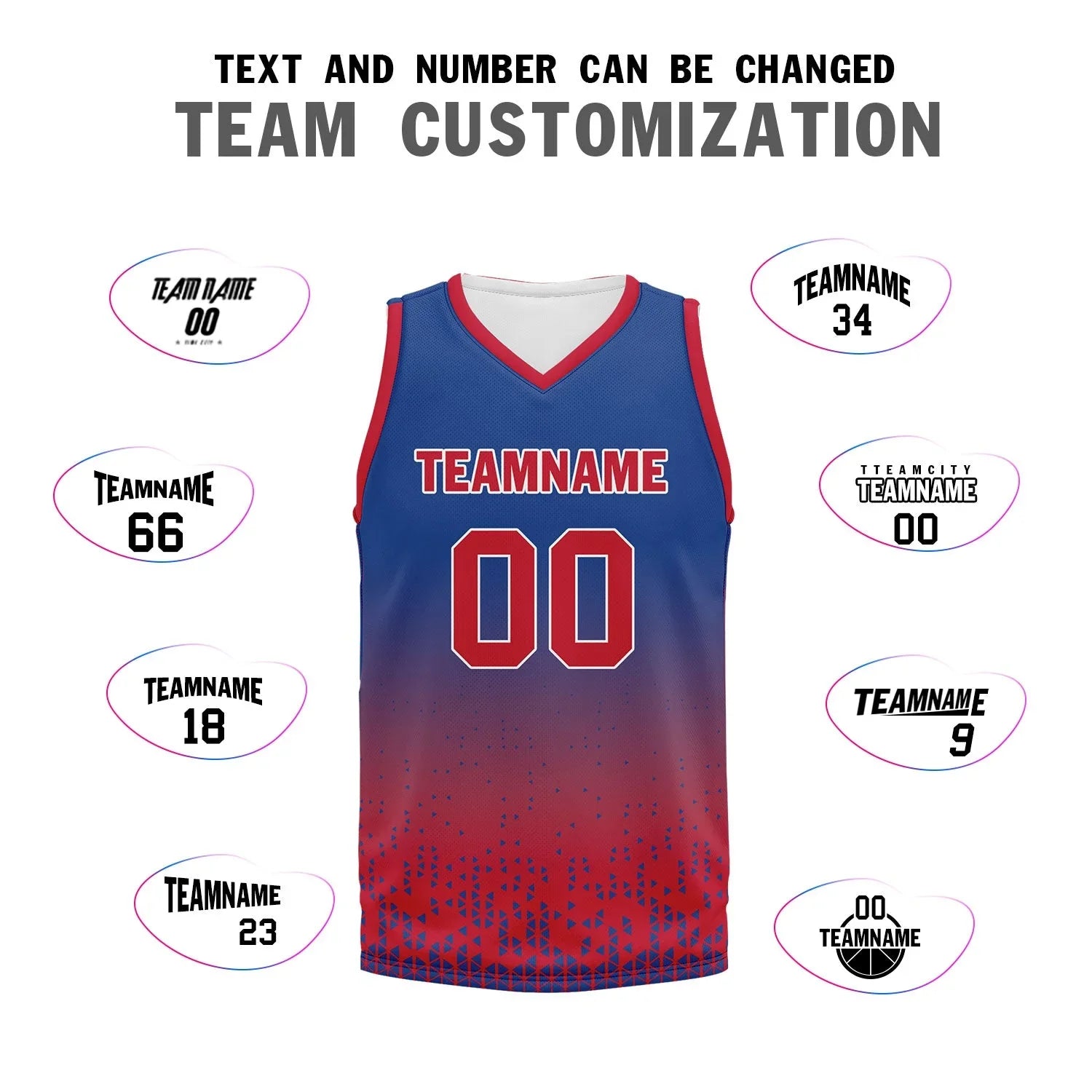 Custom Blue Red Fade Fashion Sports Uniform Basketball Jersey BBJ01-D020102-1 - Coolcustomize