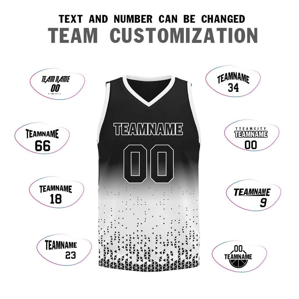 Custom Black White Fade Fashion Sports Uniform Basketball Jersey BBJ01-D020102-2 - Coolcustomize