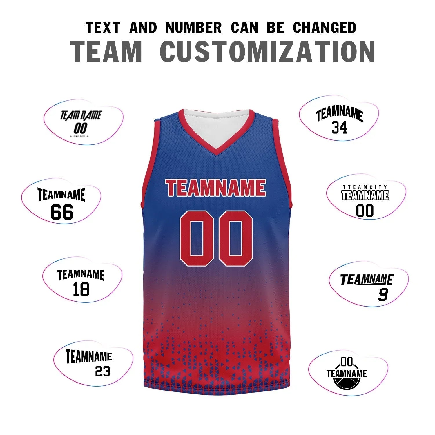 Custom Blue Red Fade Fashion Sports Uniform Basketball Jersey BBJ01-D020102-1 - Coolcustomize