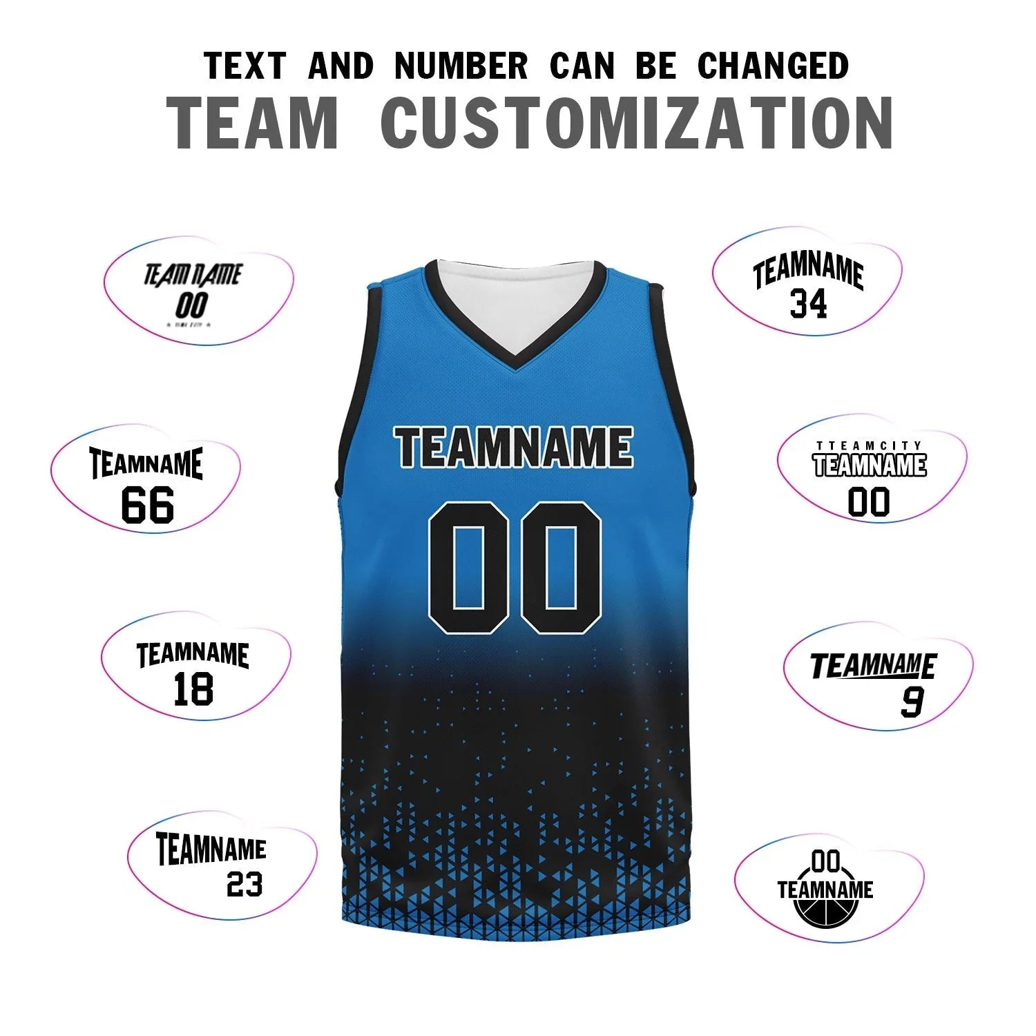 Custom Blue Black Fade Fashion Sports Uniform Basketball Jersey BBJ01-D020102-11 - Coolcustomize