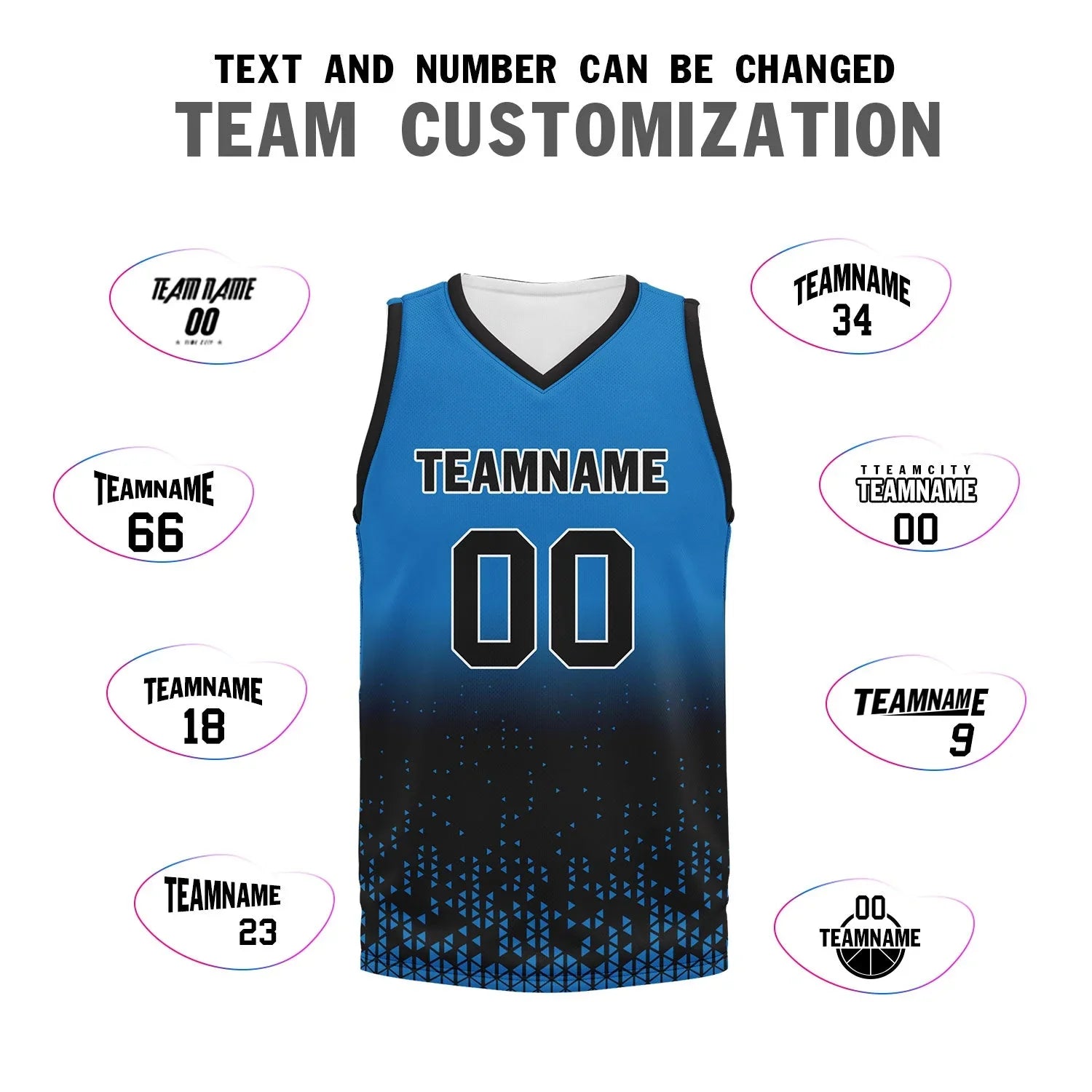 Custom Blue Black Fade Fashion Sports Uniform Basketball Jersey BBJ01-D020102-11 - Coolcustomize