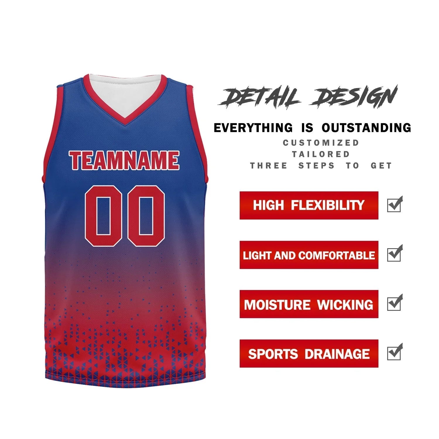 Custom Blue Red Fade Fashion Sports Uniform Basketball Jersey BBJ01-D020102-1 - Coolcustomize