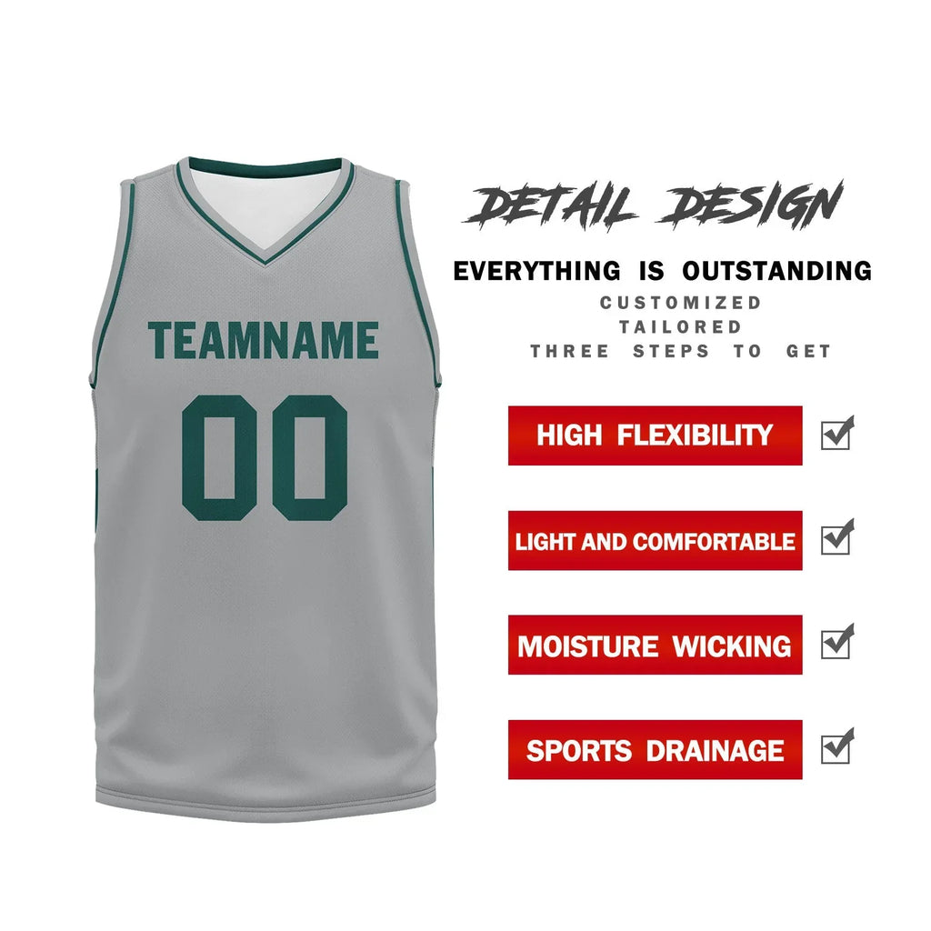 Custom Gray Classic Style Sports Uniform Basketball Jersey BBJ01-D020105-20 - Coolcustomize