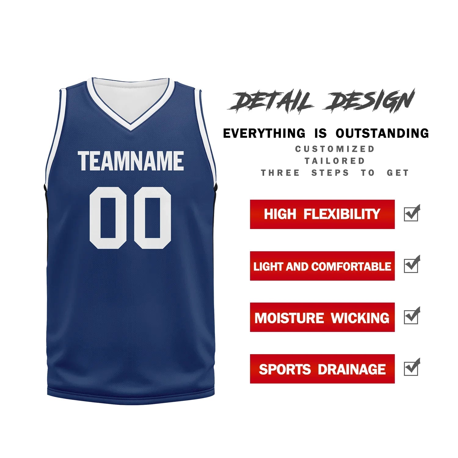 Custom Deep Blue Classic Style Sports Uniform Basketball Jersey BBJ01-bd0a70ec - Coolcustomize