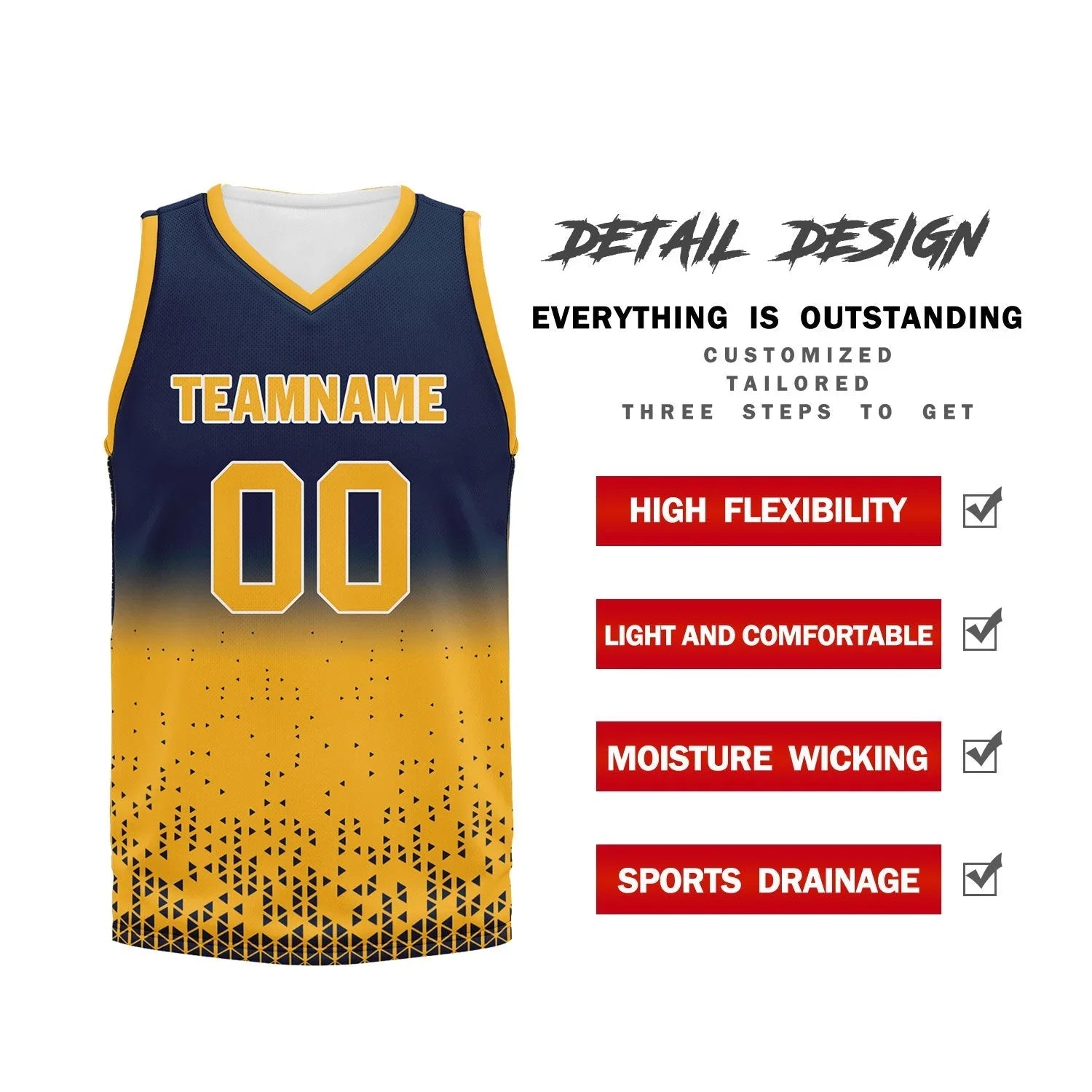 Custom Blue Yellow Fade Fashion Sports Uniform Basketball Jersey BBJ01-D020102-6 - Coolcustomize