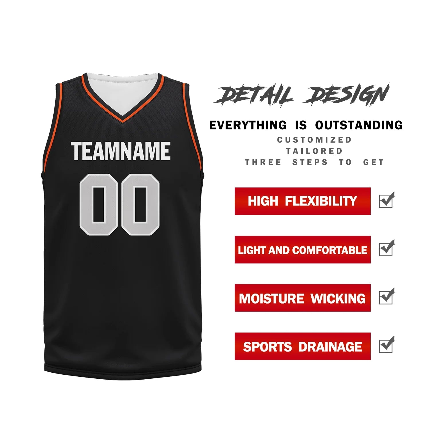 Custom Black Orange Classic Style Sports Uniform Basketball Jersey BBJ01-bd0a70a9 - Coolcustomize