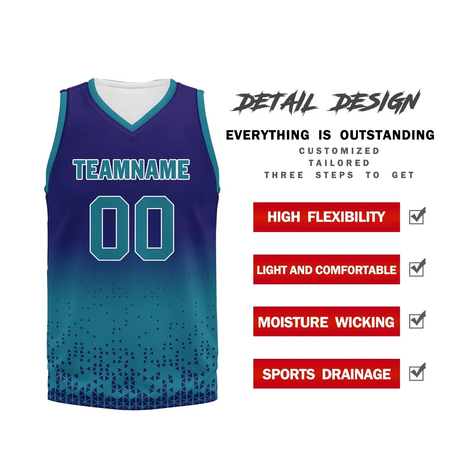 Custom Blue Fade Fashion Sports Uniform Basketball Jersey BBJ01-D020102-9 - Coolcustomize
