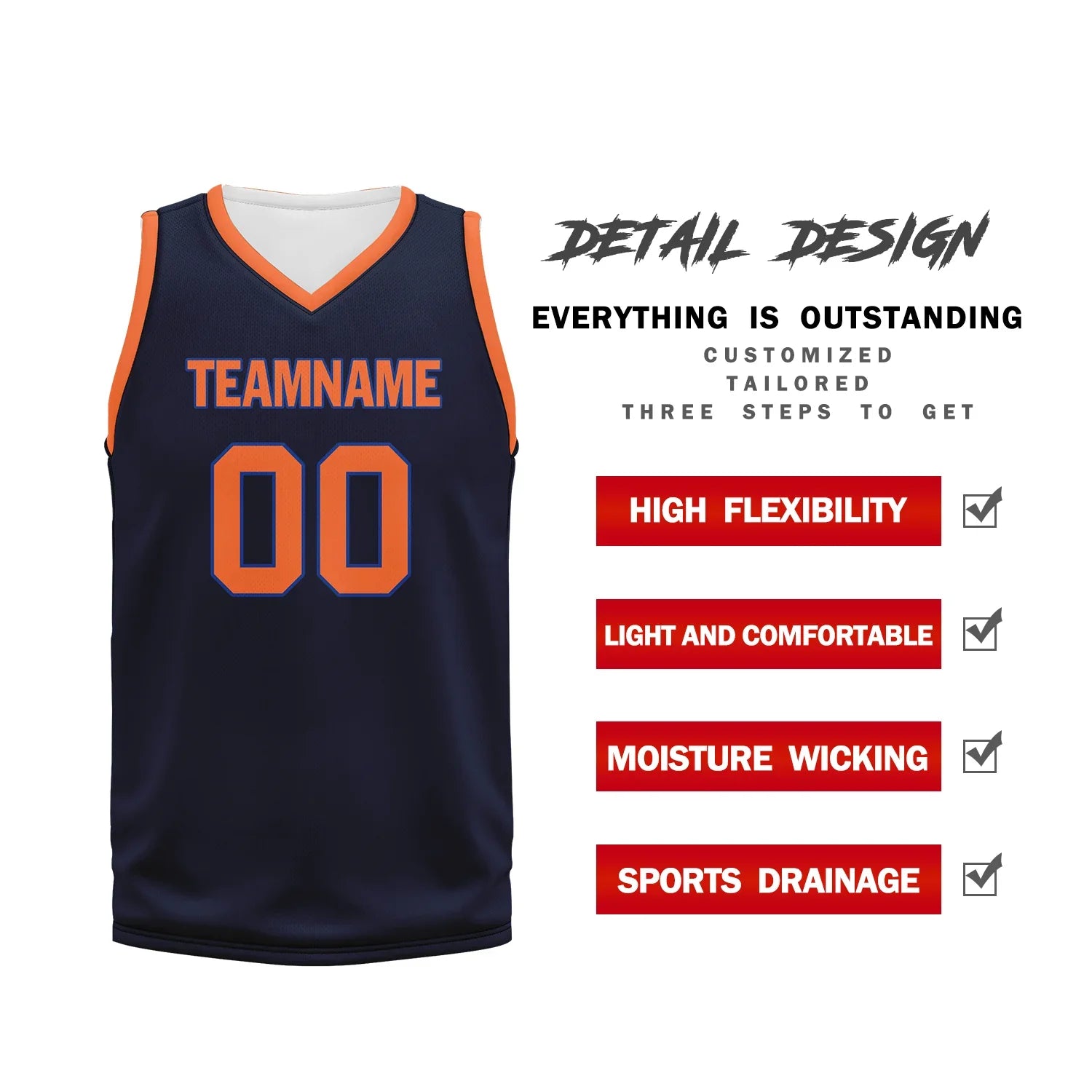Custom Blue Orange Classic Style Sports Uniform Basketball Jersey BBJ01-bd0a70ae - Coolcustomize