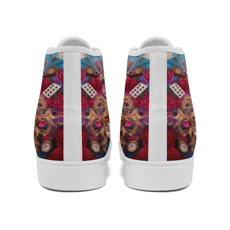 Alice In Wonderland Shoes Custom Men Sneakers Canvas Shoes High Top - Coolcustomize