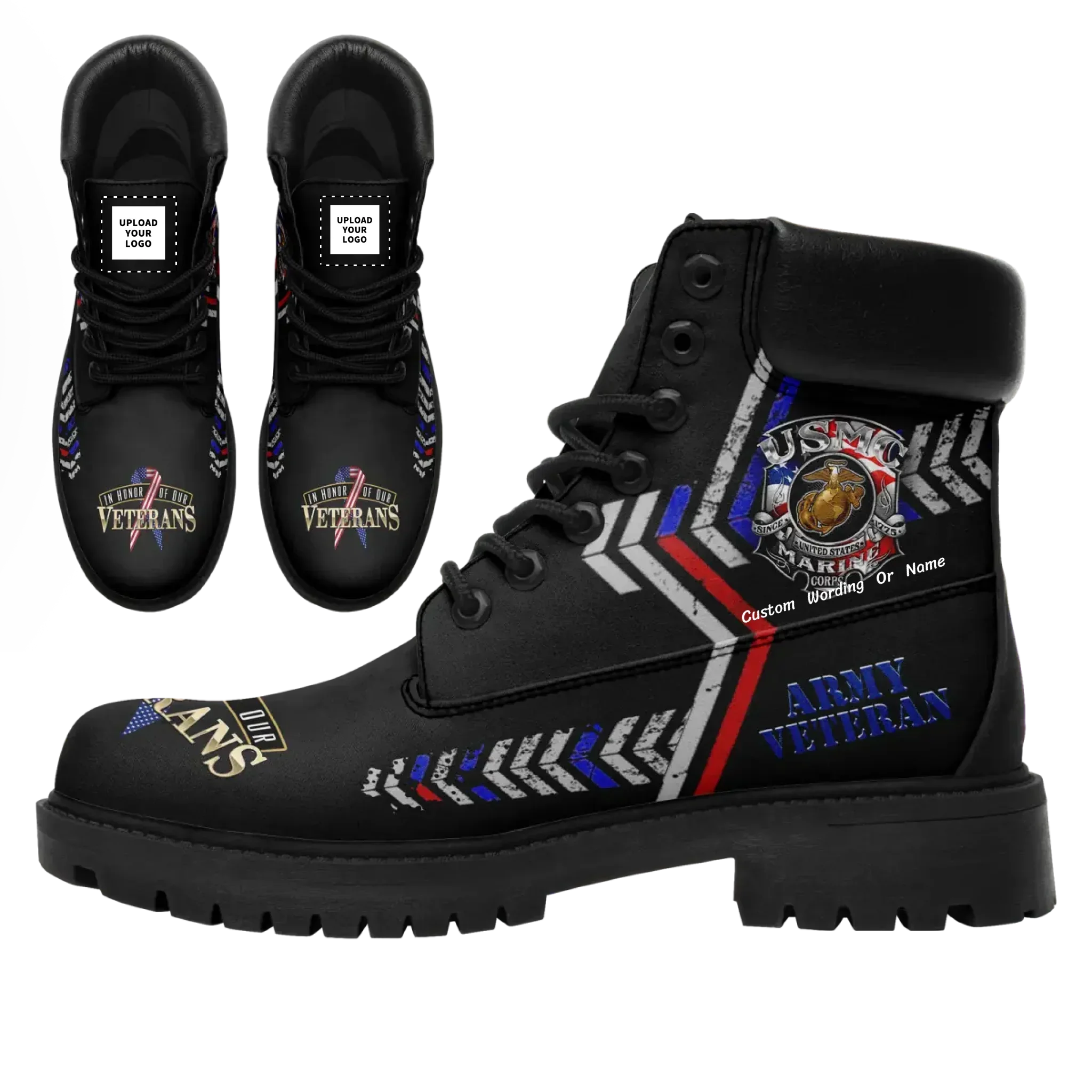 Custom corporate gifts, Personalized Patriotic Boots, Custom USA- Theme Boots, Trendy Boots,TB-24020012 - Coolcustomize