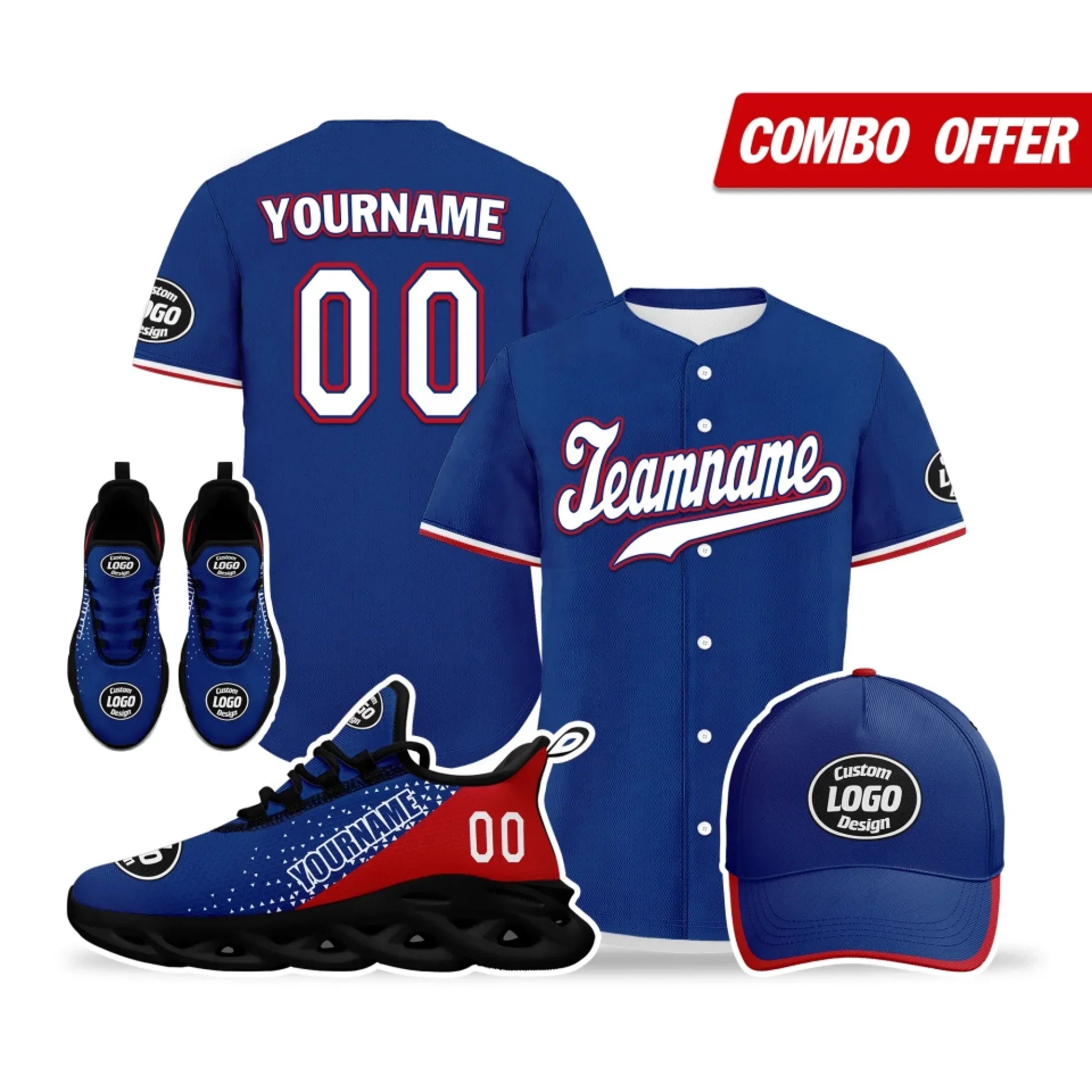 Custom Blue Jersey Maxsoul Shoes And Hat Combo Offer Personalized,ZH-24020092 - Coolcustomize